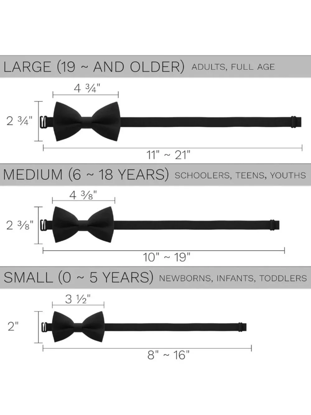Pre-Tied Clip-On Bow Ties for Men & Boys | Solid Color Formal Wear Accessories